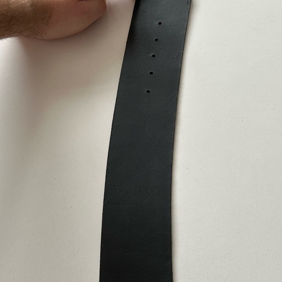 RUGBY Ralph Lauren Womens Wide Black Leather Belt Lion Crest Buckle Size Large - Picture 9 of 14